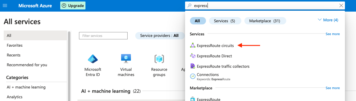 Azure ExpressRoute Circuits