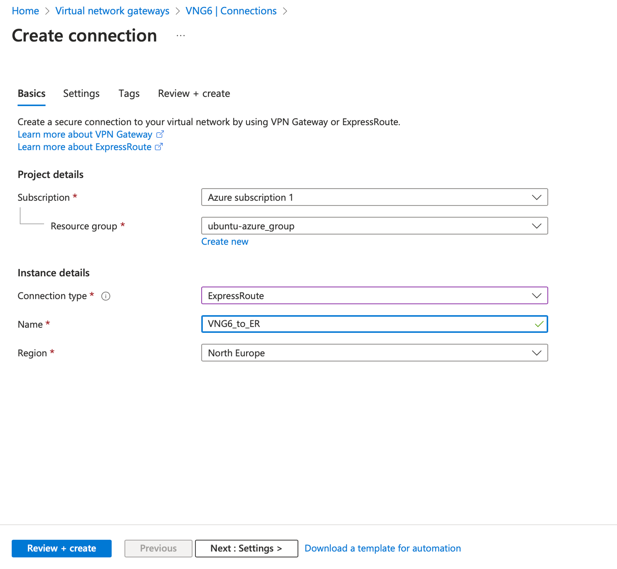 Azure Virtual Network Gateway